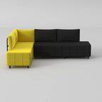 L-Shaped Metal Frame Sectional Sofa with Foam Seat