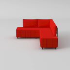 L-Shaped Metal Frame Sectional Sofa with Foam Seat