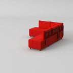 L-Shaped Metal Frame Sectional Sofa with Foam Seat