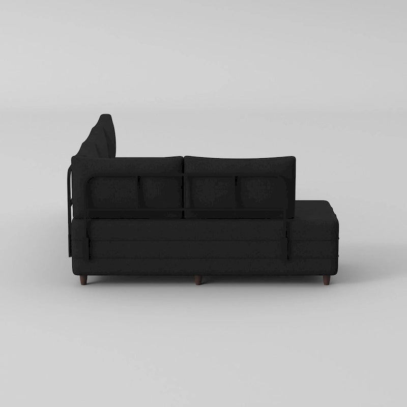 L-Shaped Metal Frame Sectional Sofa with Foam Seat