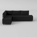 L-Shaped Metal Frame Sectional Sofa with Foam Seat