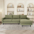 L-Shaped Sectional Sofa with Polyester Fabric and Solid Wood Frame
