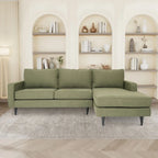L-Shaped Sectional Sofa with Polyester Fabric and Solid Wood Frame