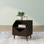 Mid-Century Modern End Table with 1 Drawer and 1 Shelf, 20-Inch