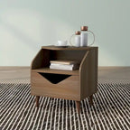 Mid-Century Modern End Table with 1 Drawer and 1 Shelf, 20-Inch
