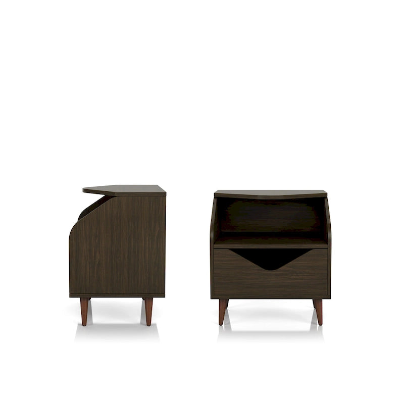 Mid-Century Modern End Table with 1 Drawer and 1 Shelf, 20-Inch