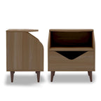 Mid-Century Modern End Table with 1 Drawer and 1 Shelf, 20-Inch