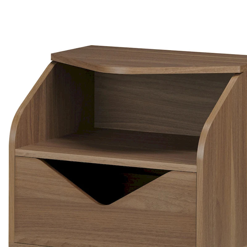 Mid-Century Modern End Table with 1 Drawer and 1 Shelf, 20-Inch