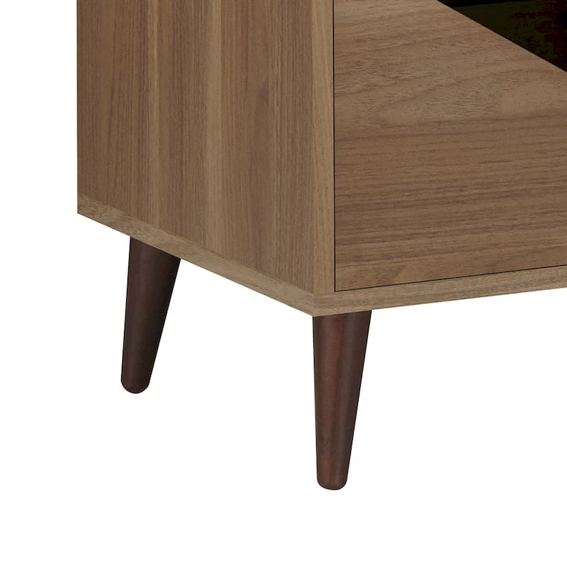 Mid-Century Modern End Table with 1 Drawer and 1 Shelf, 20-Inch