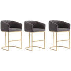  Louvre 36 in. Titanium Gold Stainless Steel Counter Height Bar Stool (Set of 3)