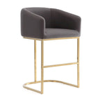 Mid-Century Counter Height Bar Stool with Gold Base (Set of 3)