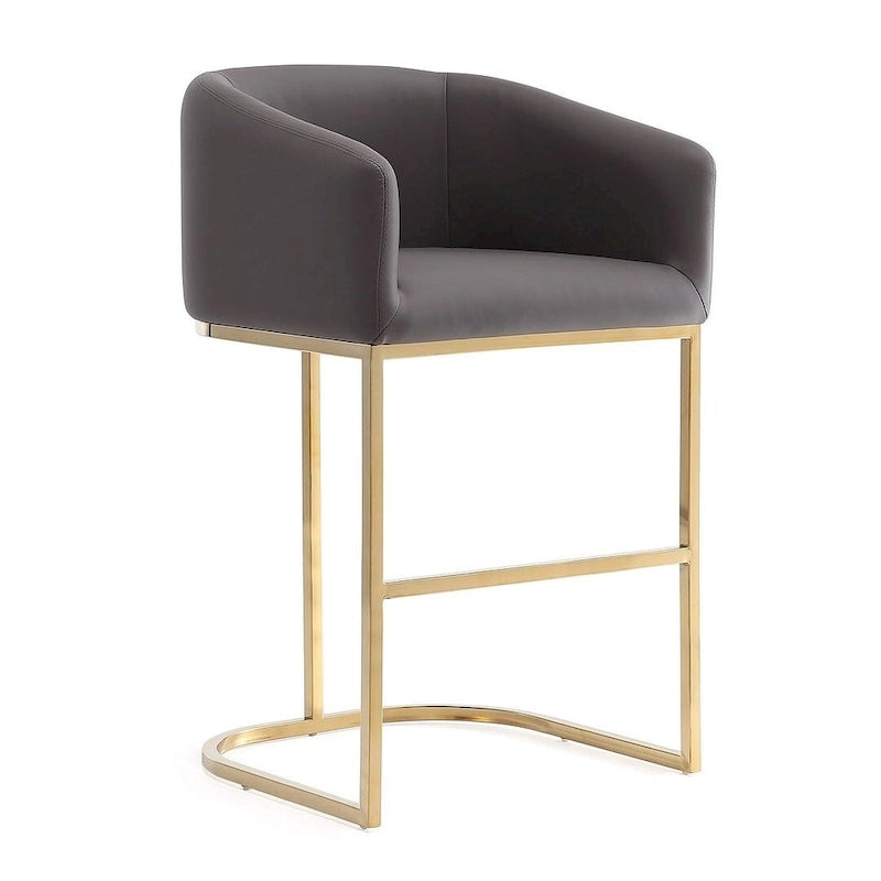 Mid-Century Counter Height Bar Stool with Gold Base (Set of 3)