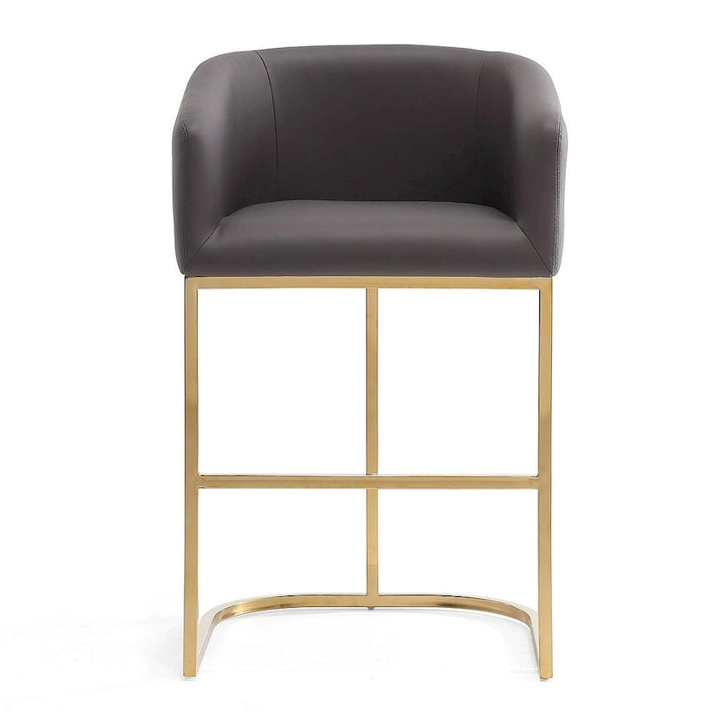Mid-Century Counter Height Bar Stool with Gold Base (Set of 3)