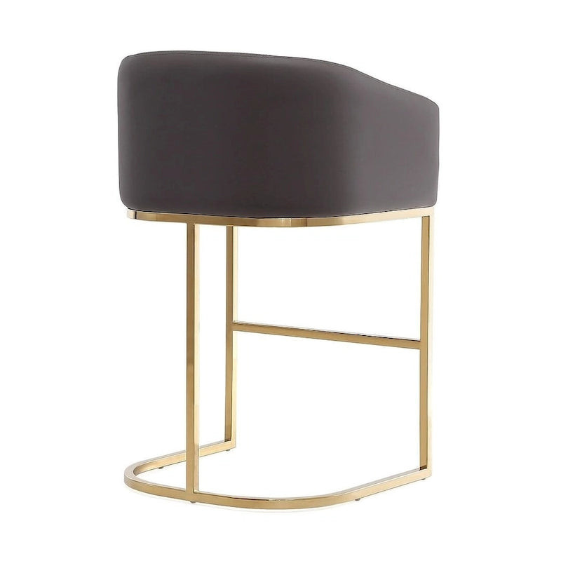 Mid-Century Counter Height Bar Stool with Gold Base (Set of 3)