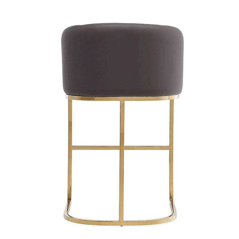 Mid-Century Counter Height Bar Stool with Gold Base (Set of 3)