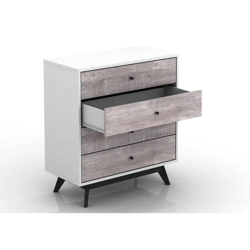 4-Drawer Chest with Faux-Concrete Drawer Fronts