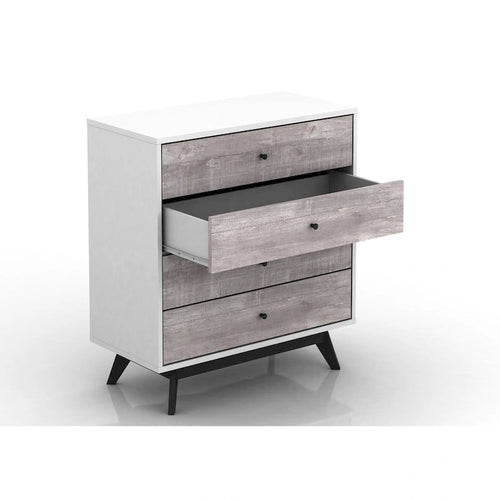 4-Drawer Chest with Faux-Concrete Drawer Fronts