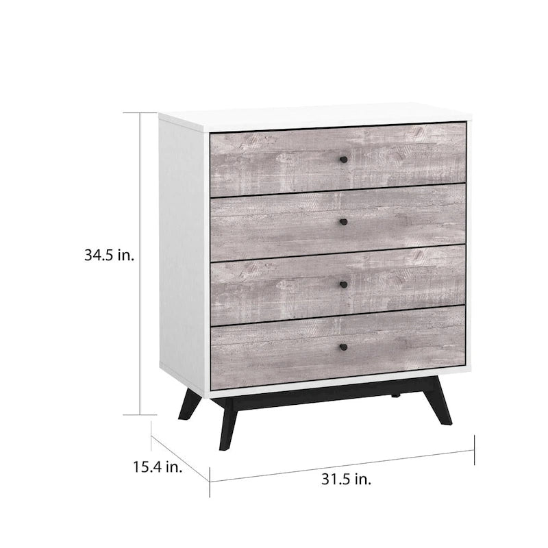 4-Drawer Chest with Faux-Concrete Drawer Fronts