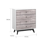 4-Drawer Chest with Faux-Concrete Drawer Fronts