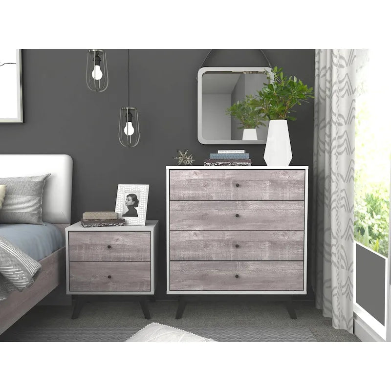 4-Drawer Chest with Faux-Concrete Drawer Fronts