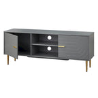 Mid-Century TV Console with Storage Cabinets