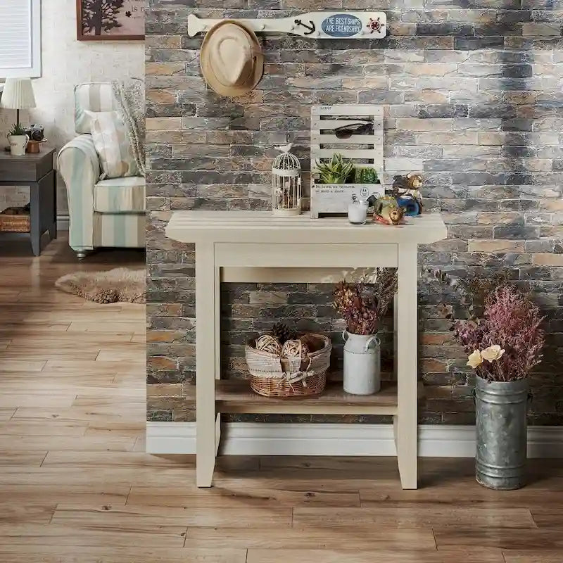 Contemporary Ivory 36-inch 1-Shelf Console Table