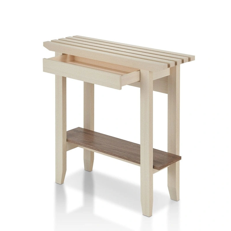 Contemporary Ivory 36-inch 1-Shelf Console Table
