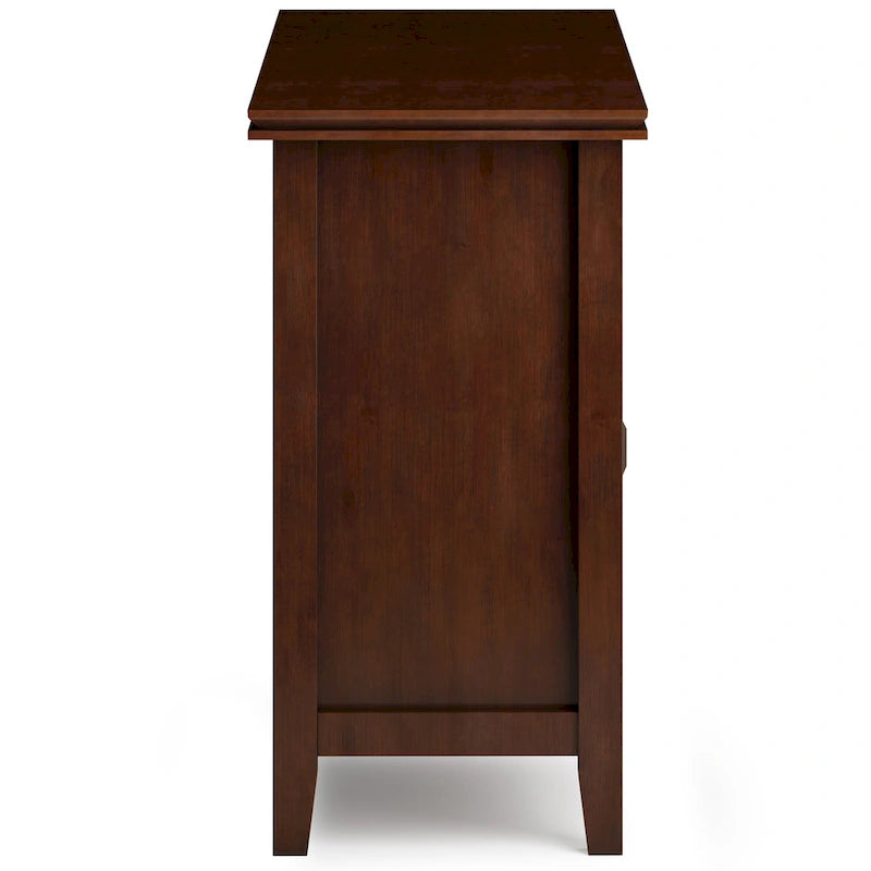 48-Inch Solid Wood TV Stand with Storage Cabinets in Russet Brown