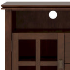 48-Inch Solid Wood TV Stand with Storage Cabinets in Russet Brown