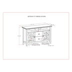 48-Inch Solid Wood TV Stand with Storage Cabinets in Russet Brown