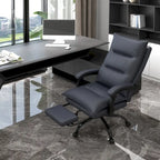 High Back Massage Office Chair with Heated Lumbar, Footrest & Reclining Function