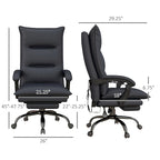 High Back Massage Office Chair with Heated Lumbar, Footrest & Reclining Function