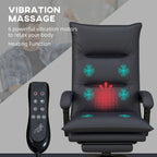 High Back Massage Office Chair with Heated Lumbar, Footrest & Reclining Function