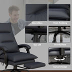 High Back Massage Office Chair with Heated Lumbar, Footrest & Reclining Function