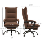 High Back Massage Office Chair with Heated Lumbar, Footrest & Reclining Function