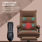 High Back Massage Office Chair with Heated Lumbar, Footrest & Reclining Function