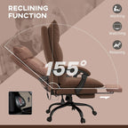 High Back Massage Office Chair with Heated Lumbar, Footrest & Reclining Function