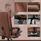 High Back Massage Office Chair with Heated Lumbar, Footrest & Reclining Function
