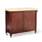 Rolling Kitchen Island Cart with Rubberwood Top