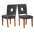 Upholstered Fabric Keyhole Dining Chairs (Set of 2)