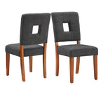 Upholstered Fabric Keyhole Dining Chairs (Set of 2)
