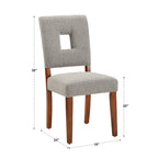 Upholstered Fabric Keyhole Dining Chairs (Set of 2)