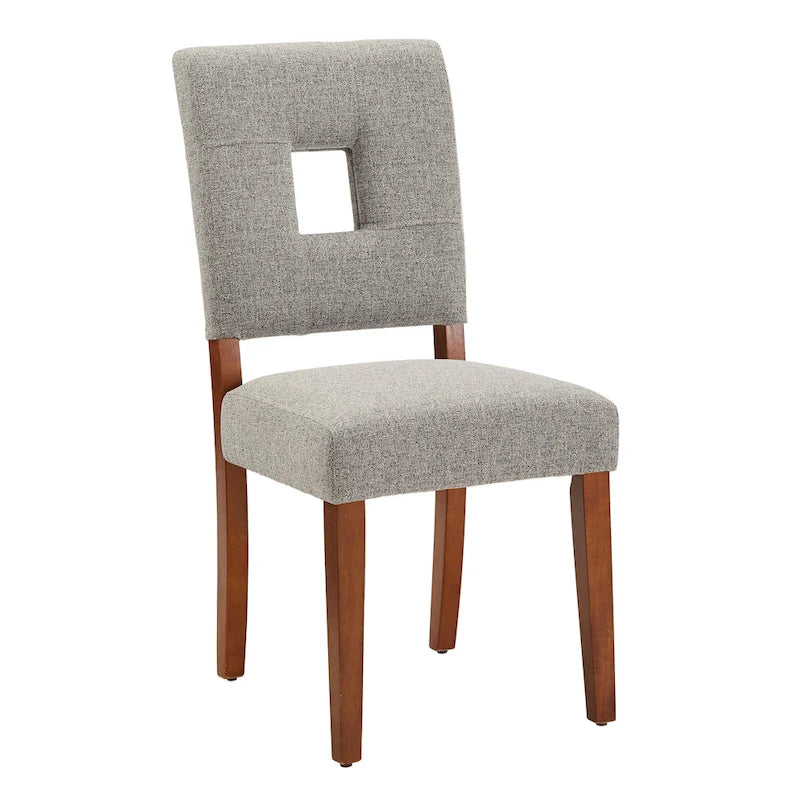 Upholstered Fabric Keyhole Dining Chairs (Set of 2)