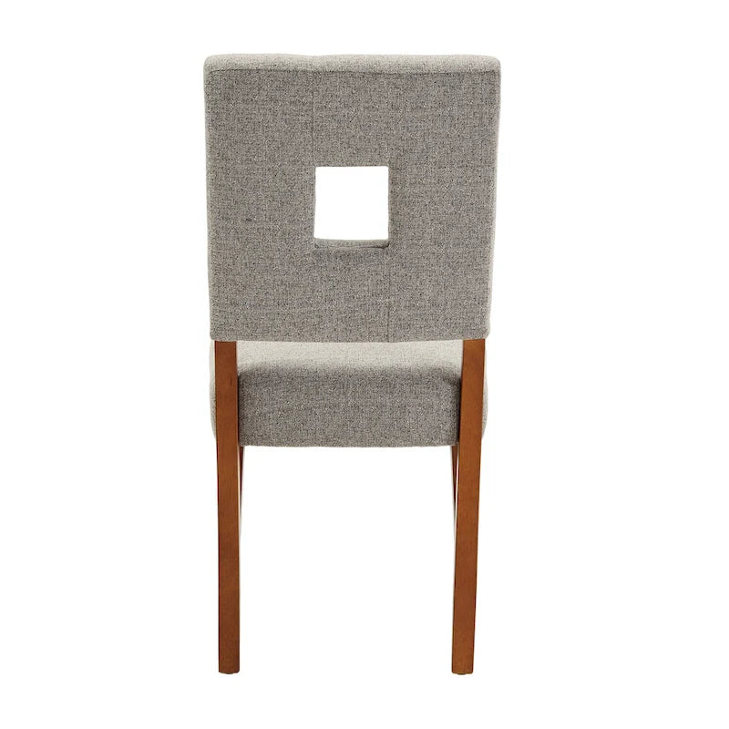 Upholstered Fabric Keyhole Dining Chairs (Set of 2)