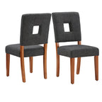 Upholstered Fabric Keyhole Dining Chairs (Set of 2)