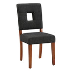 Upholstered Fabric Keyhole Dining Chairs (Set of 2)