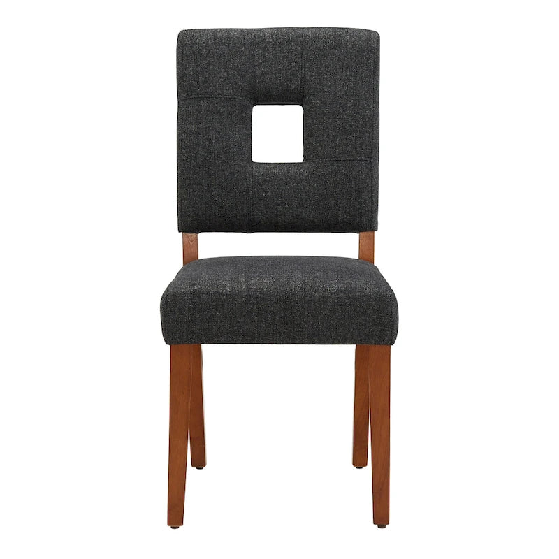 Upholstered Fabric Keyhole Dining Chairs (Set of 2)