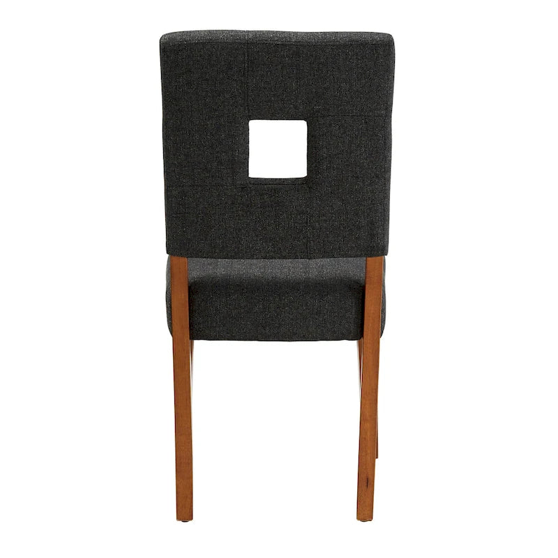 Upholstered Fabric Keyhole Dining Chairs (Set of 2)
