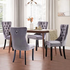 Dining Chairs Set of 2, Button Tufted Velvet Armless Chair with Nailhead Trim