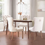 Dining Chairs Set of 2, Button Tufted Velvet Armless Chair with Nailhead Trim